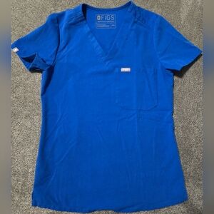 Figs Women's Blue V-Neck Top